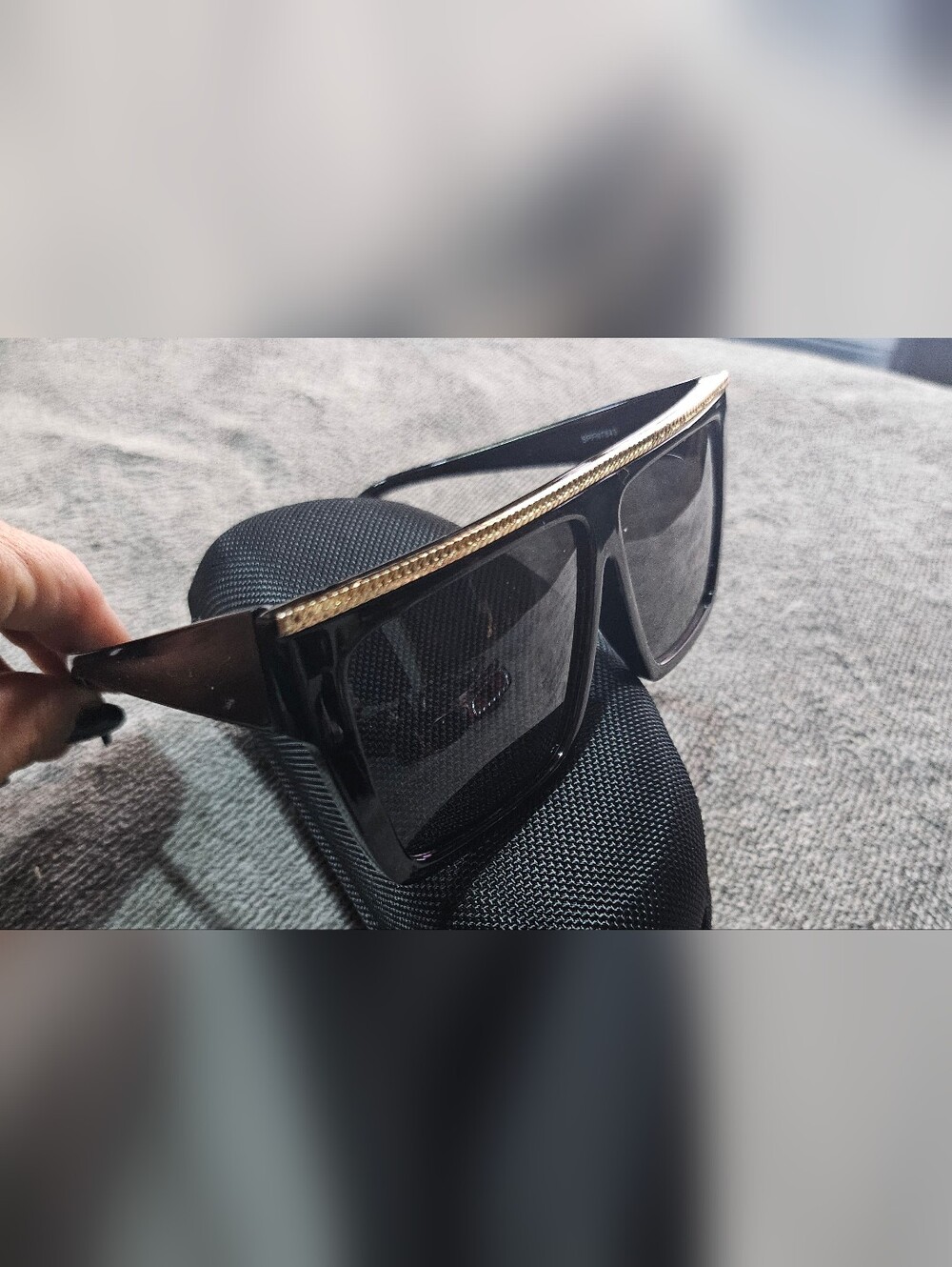 Saint Laurent Look Alike Black Sunglasses with Gold Accent